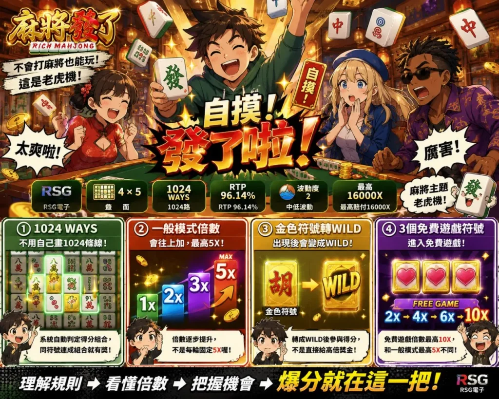 RSG麻將發了1玩法與四個新手入門重點圖解